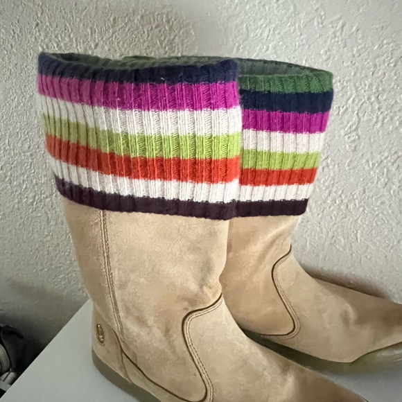 Coach Suede Boots with Logo Detail - Picture 2 of 11